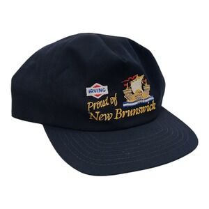 Vintage Irving Proud of New Brunswick Victory Caps Snapback Hat Navy Blue Canada